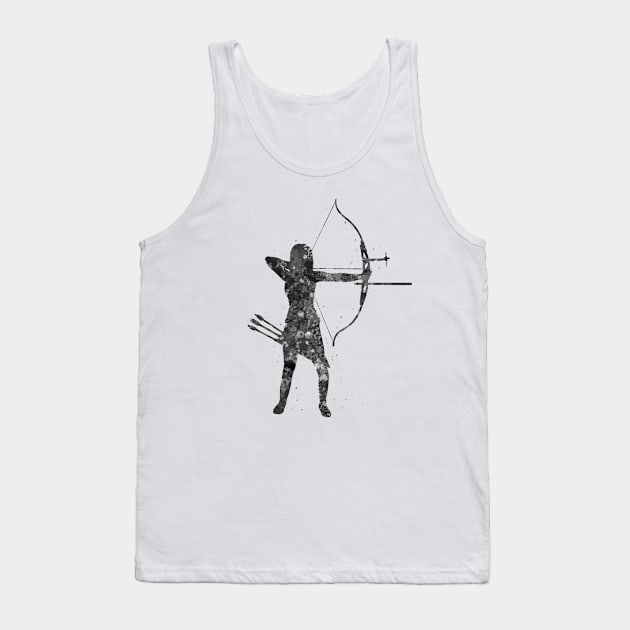 Archery girl black and white Tank Top by Yahya Art